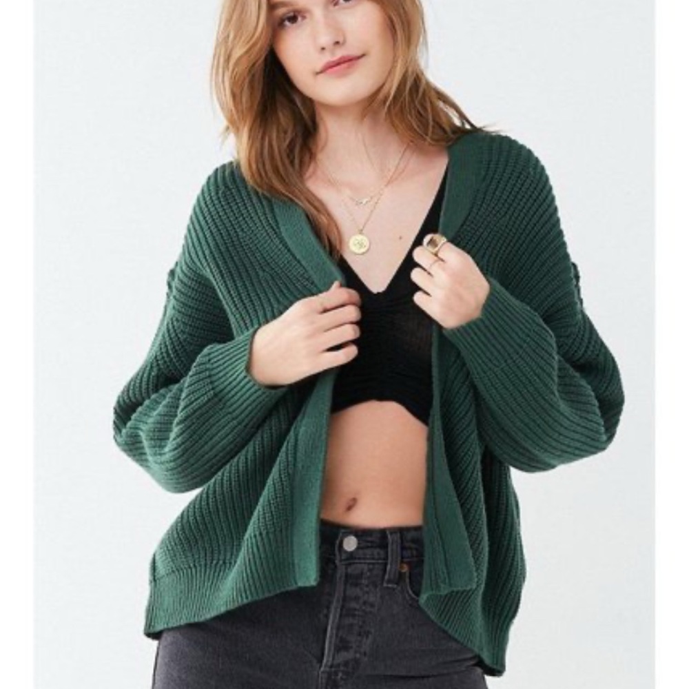Urban Outfitters Dark Green Knit Cardigan